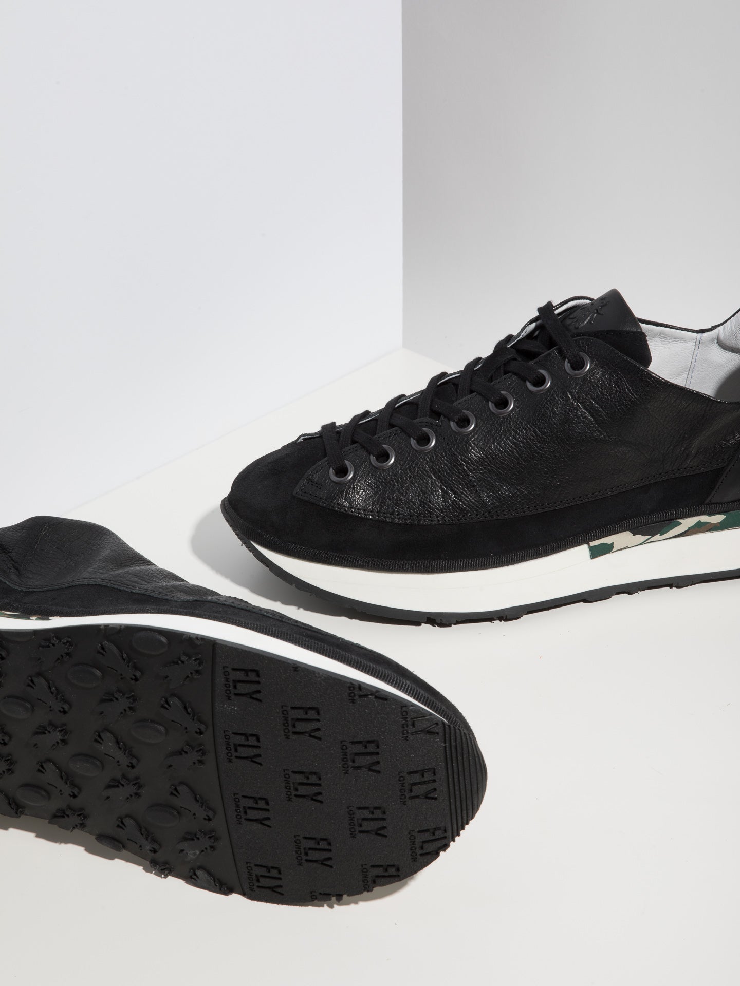 Fly London Black Lace-up Trainers